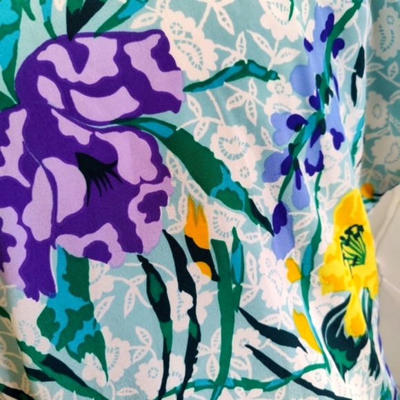 Vintage Floral Blouse / Teddi of CA / Shoulder Pads / Size 10 - Picture 4 of 7